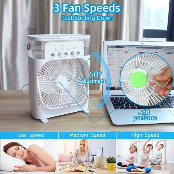Portable Air Cooler Mist Fan with LED Light