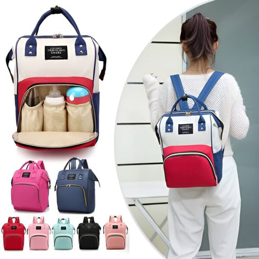 Large Capacity Mummy Bag - Multi-functional Backpack for Baby Care (Unisex, Random Color).