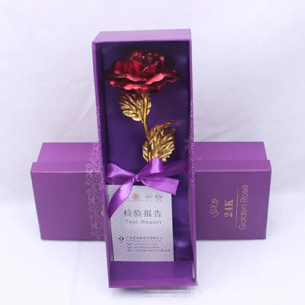 24K Gold Plated Rose with Love Holder – Perfect Gift