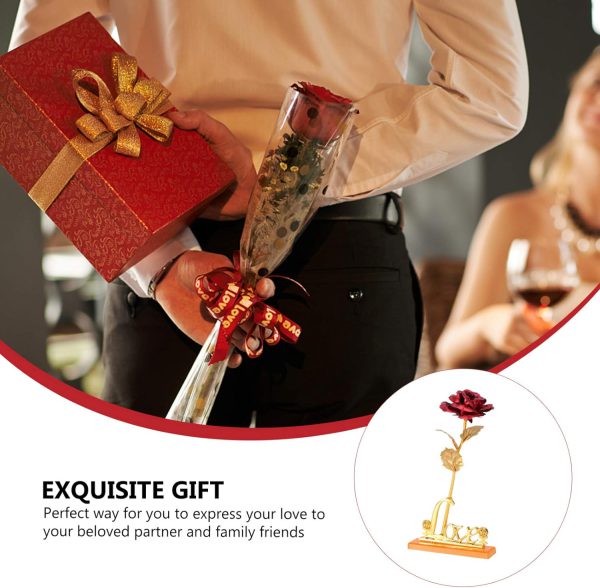 24K Gold Plated Rose with Love Holder – Perfect Gift