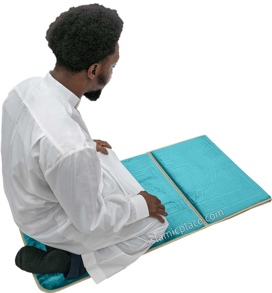 Foldable Prayer Mat And Backrest 2 In 1 ( Jai Namaz) (random Color)