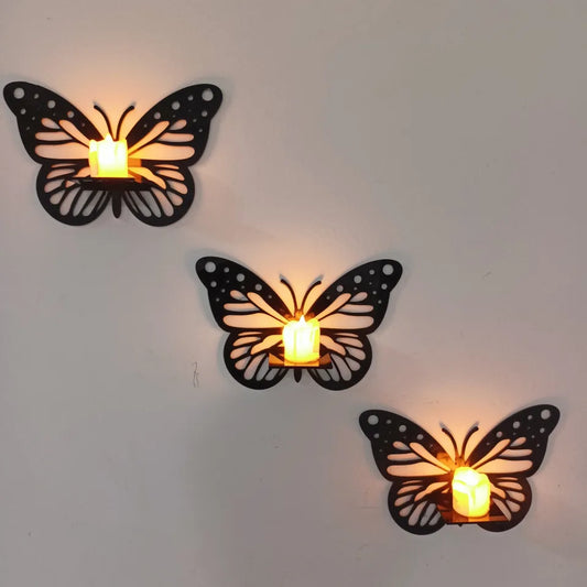 3-Piece Butterfly Wall Art Set, Decorative Shelves for Home Decor