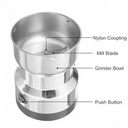 Mini Electric Grinder Stainless Steel For Coffee Beans, Spices, Masala