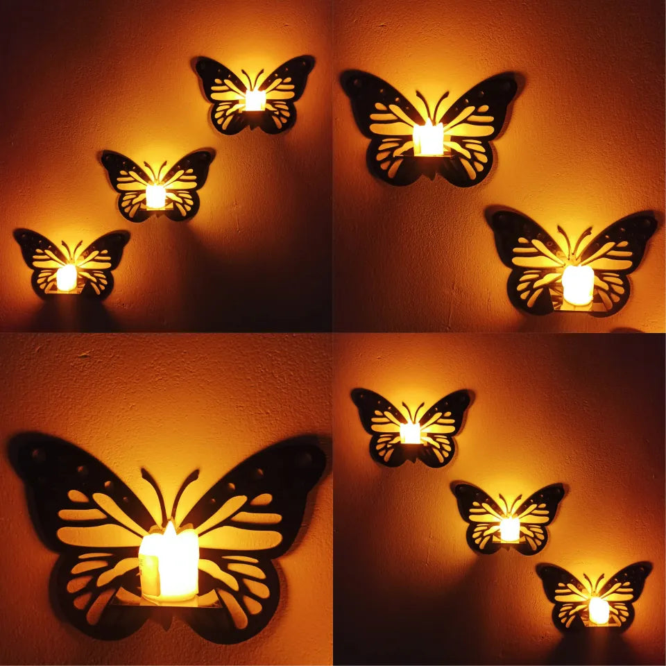 3-Piece Butterfly Wall Art Set, Decorative Shelves for Home Decor