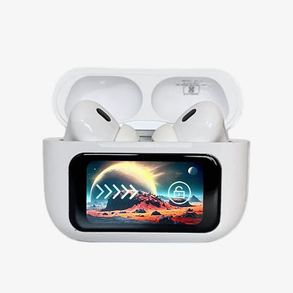 Airpods Pro With Digital Display – Anc And Transparency- Touch Volume Control – Digital Screen – Smooth Display – Games (color White)