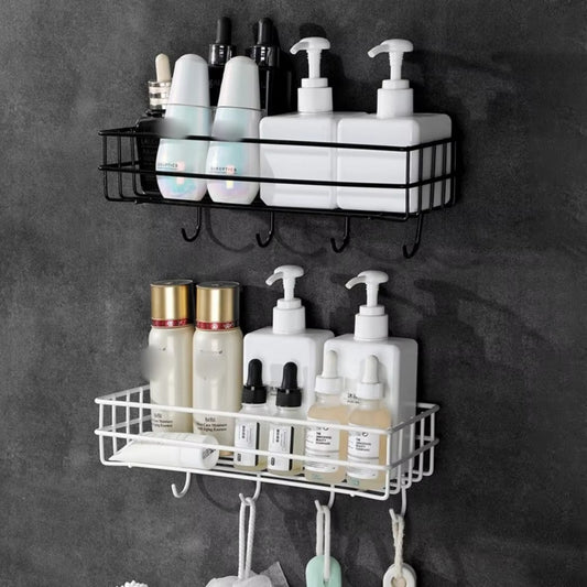 2 In 1 Wall Mounted Bathroom Rack (random Color)