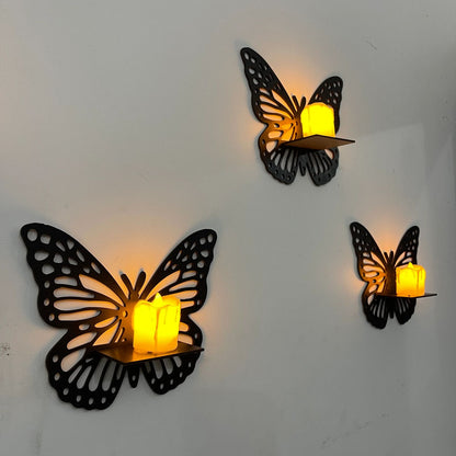 3-Piece Butterfly Wall Art Set, Decorative Shelves for Home Decor