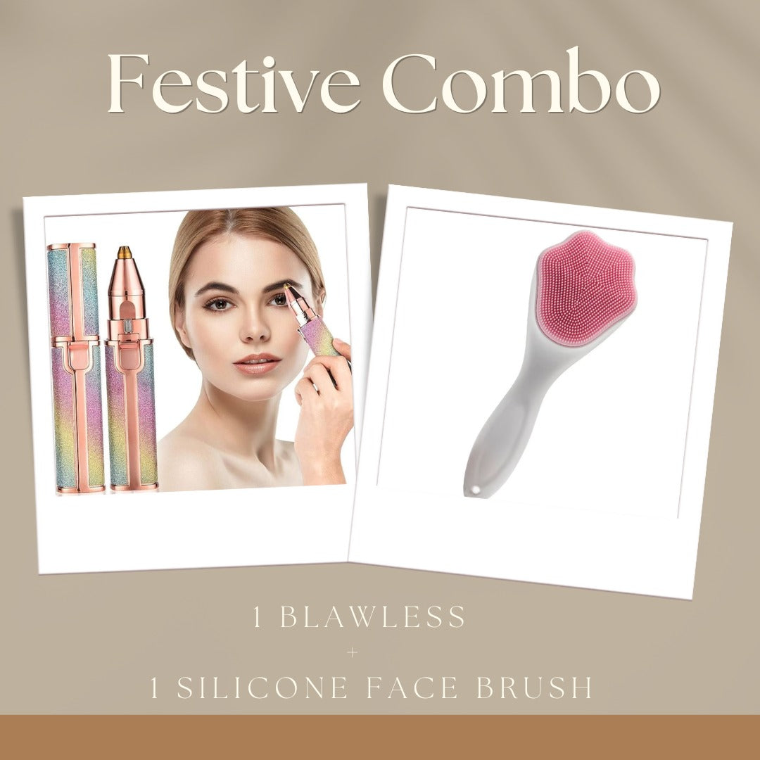 Festive Combo Deal 1 Blawless + 1 Silicone Face Brush.