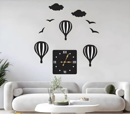 Air Baloon Eagle 3d Bird Design Wooden Wall Clock