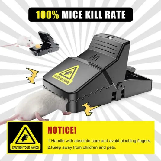 Automatic Spring Reusable Plastic Black Rat Mice Mouse Traps