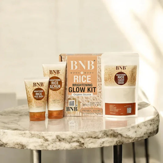 Bnb-rice Extract Brightening Skincare Kit | Face Wash, Scrub & Mask )