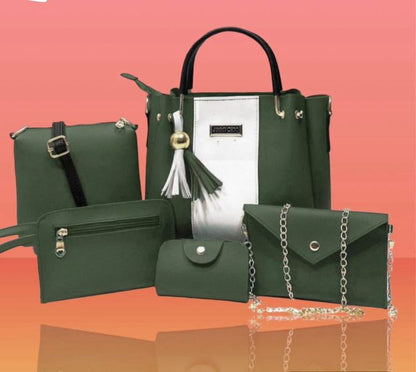 Cynthetic Leather 5pcs Set Ladies Bag