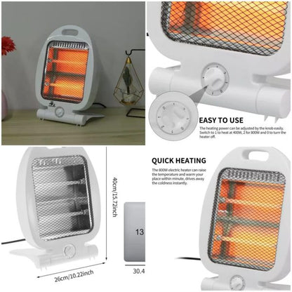 Electric Quartz Heater 400-800 W Small Heater 2 Power Level Knob Switch For Dormitory