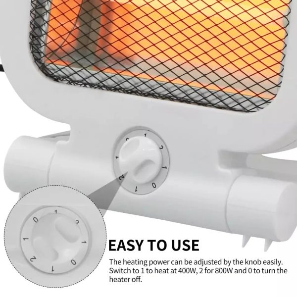 Electric Quartz Heater 400-800 W Small Heater 2 Power Level Knob Switch For Dormitory