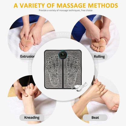 EMS Foot Massager Mat Portable Folding Feet Massage Pad USB Rechargeable