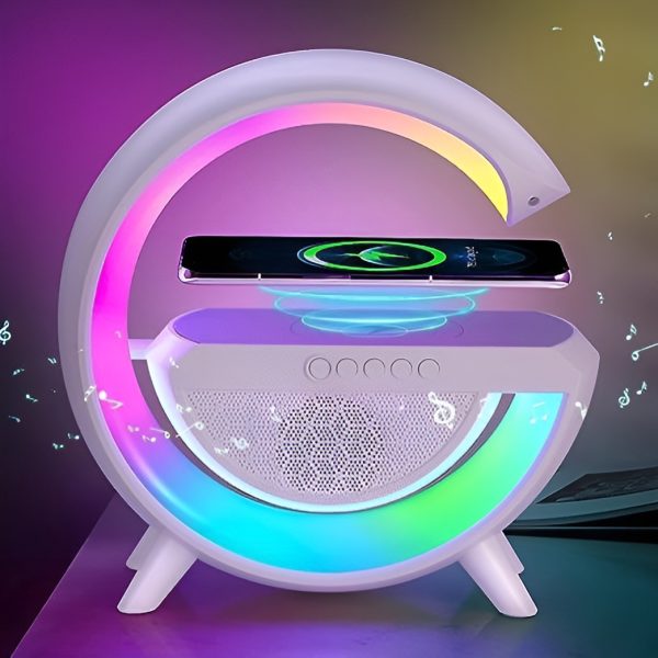 G Shaped Rgb Light Table Lamp With Wireless Charger Bt2301