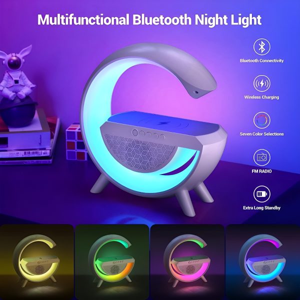 G Shaped Rgb Light Table Lamp With Wireless Charger Bt2301