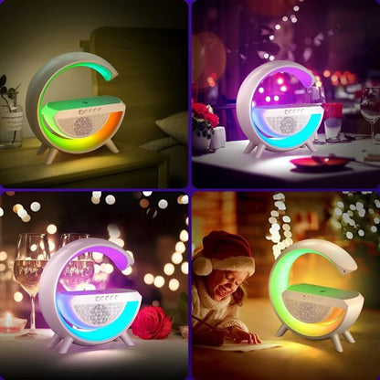 G Shaped Rgb Light Table Lamp With Wireless Charger Bt2301