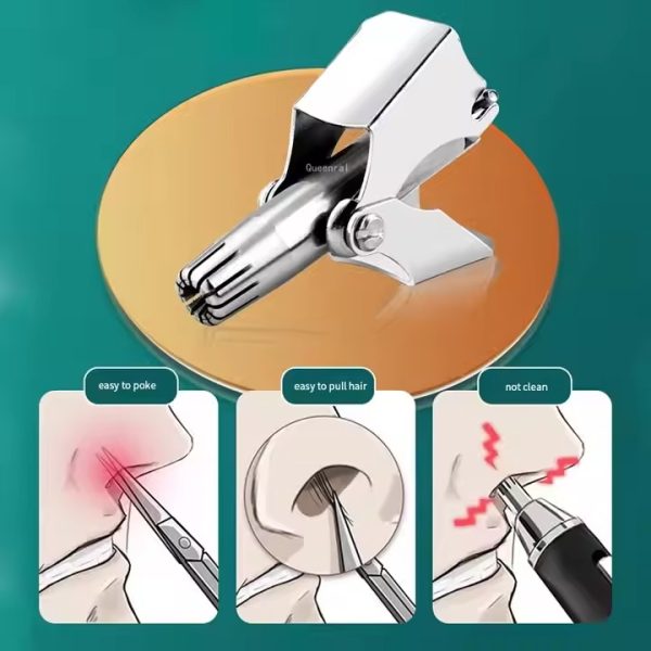 Mini Portable Stainless Steel Manual Nose Hair Trimmer for Men & Women