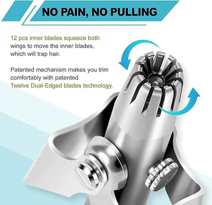 Mini Portable Stainless Steel Manual Nose Hair Trimmer for Men & Women