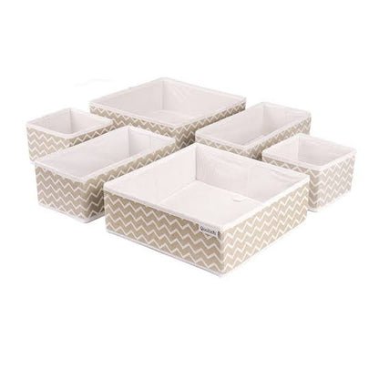 Pack Of 6 Drawer Organizers (grey)