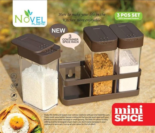 Spice Masala Plastic Storage Box And Herbs ( Pack Of 3)