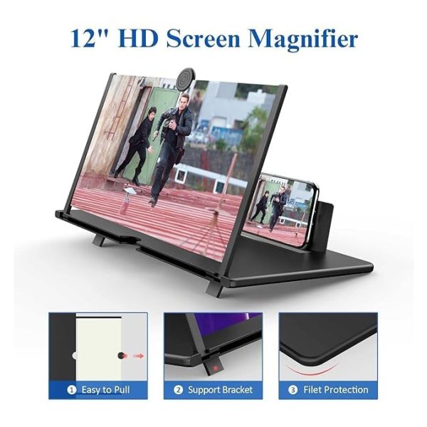 Universal 3D HD Mobile Screen Magnifier & Holder 8 inch