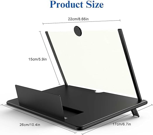 Universal 3D HD Mobile Screen Magnifier & Holder 8 inch